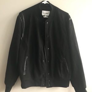 Men’s Black Varsity Bomber Jacket
